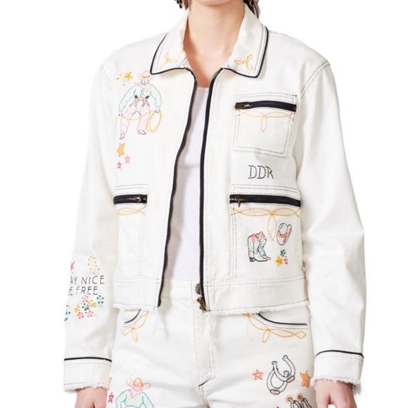 Double d ranch jacket embroidered horses cowboys roping calves spurs RTL $495 1X - Picture 4 of 6